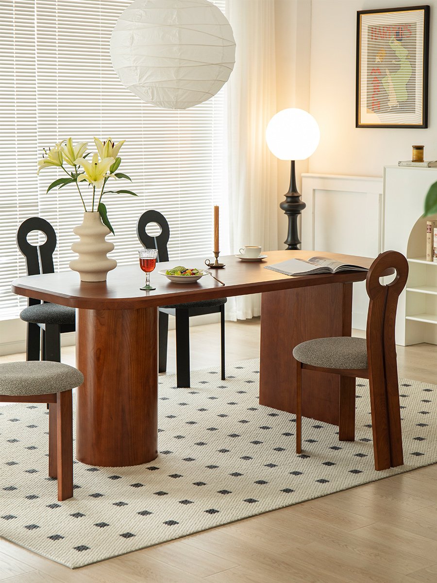 Vintage solid wood negotiation table household small wabi-sabi combination simple desk long dining table
