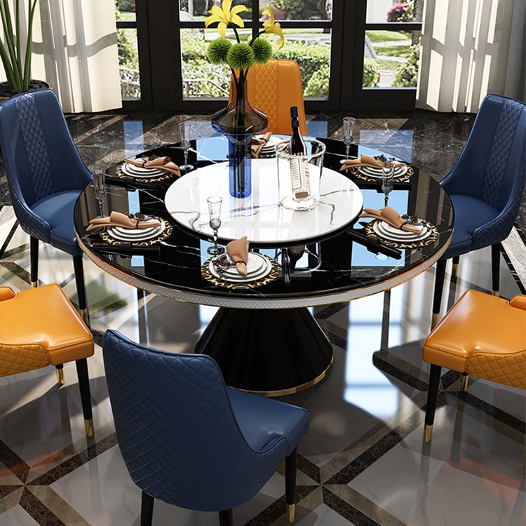 high quality antique luxury modern dining room table marble round dining tables set home furniture