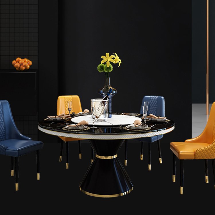high quality antique luxury modern dining room table marble round dining tables set home furniture