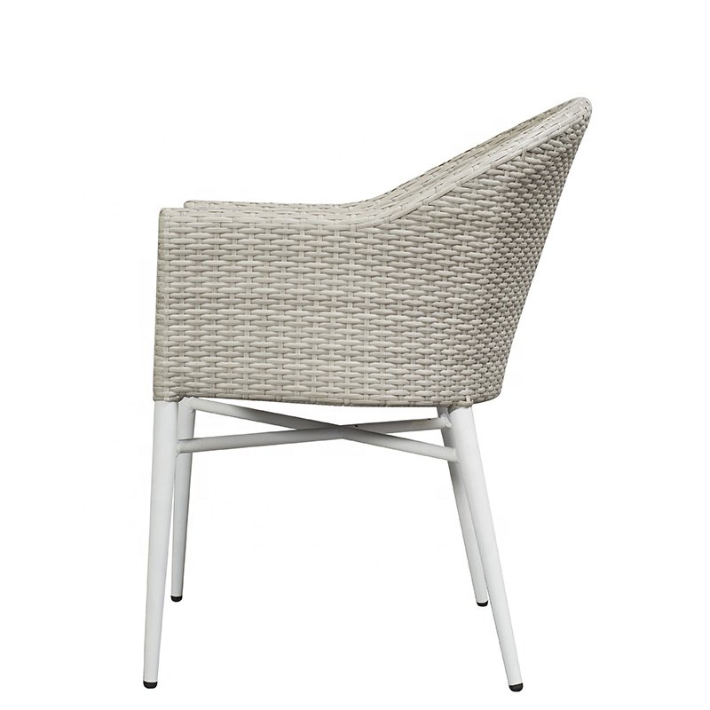 White Cheap Garden Wicker 7 Piece Dining Set Furniture Outdoor Patio Rattan Aluminum Table and 6 Seater Chairs for Sale