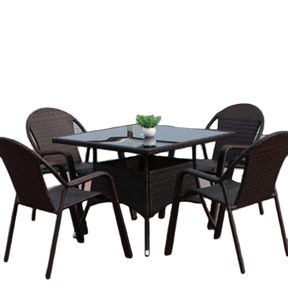 Modern Leisure Rattan Garden Set high quality Patio Dining Set poly rattan outdoor Dining chair and table