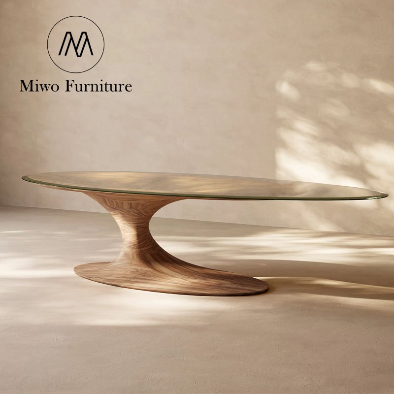 Home Dining Table Ash Wood Top 6 8 Seater Set Modern Solid Wooden Dining Room Furniture Custom Design Creativity Glass