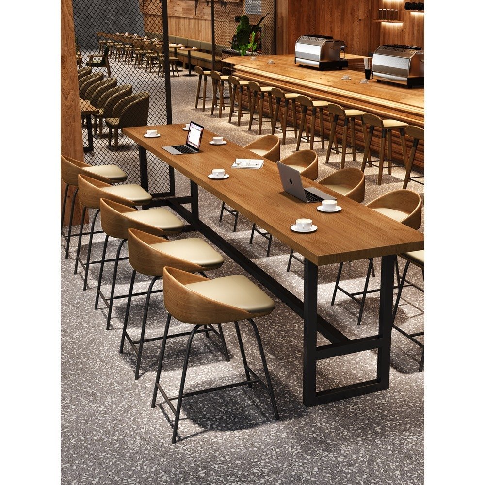 New Trend Cafe Table Set Restaurant Chairs Metal Commercial Restaurant Booths with Tables Wooden Wood Modern Solid PU Leather