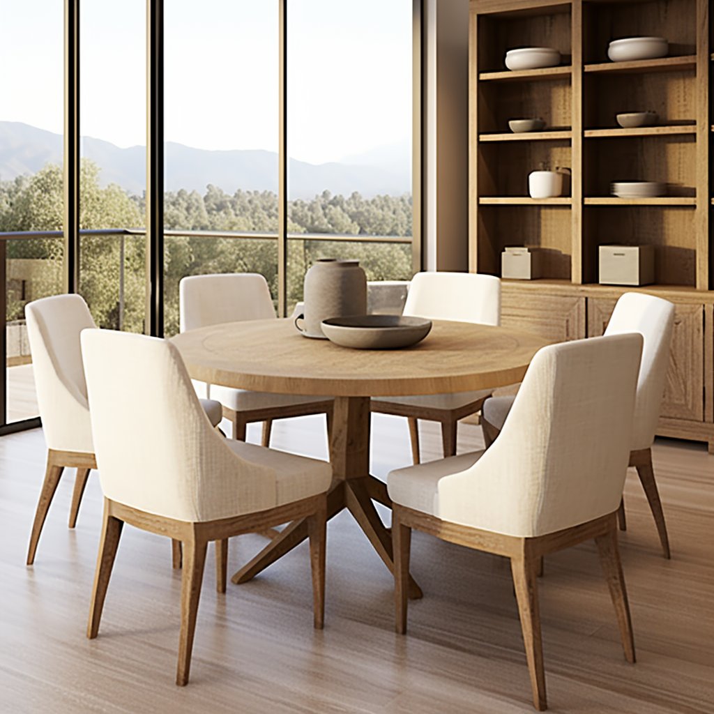 Wholesale Home Furniture Rectangular Round Dining Table Solid Wooden Modern Dining Table Set