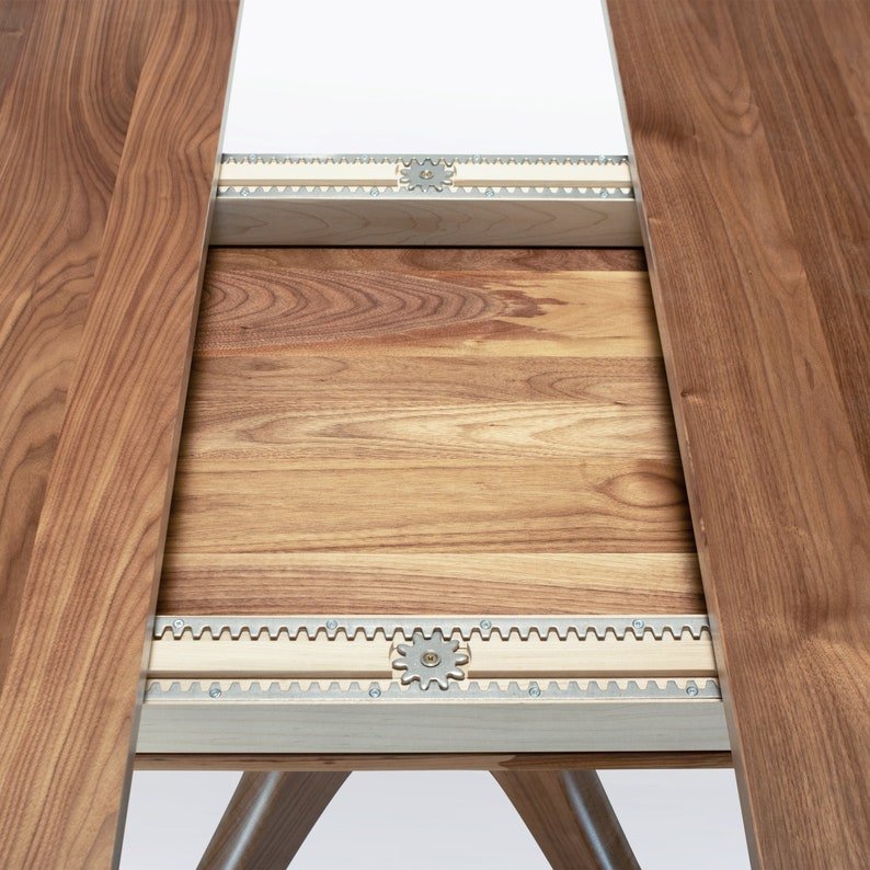 Custom Handmade Round Expanding Oak/Walnut/Cherry/Mahogany Table Solid Wooden Extendable Dining Table