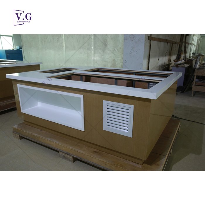 Commercial Hotel Banquet Equipment Cafeteria Design Restaurant Buffet Counter Desk Home Furniture 1 Piece Dining Table Modern