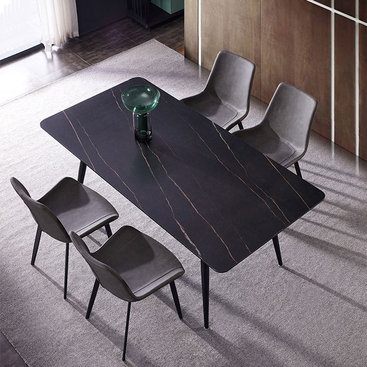 Italian Rock Dining Table Set Modern Marble Light Luxury Home Dining Table And Chair