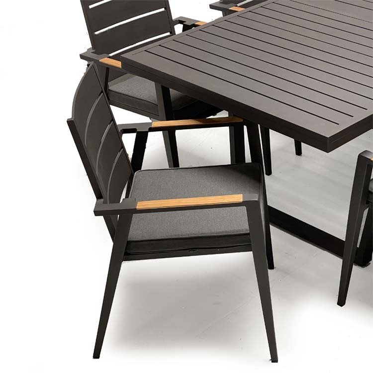 Wholesale Restaurant Table Set Garden Modern Patio Furniture Aluminum Outdoor Dining Table And Chair Set for hotel