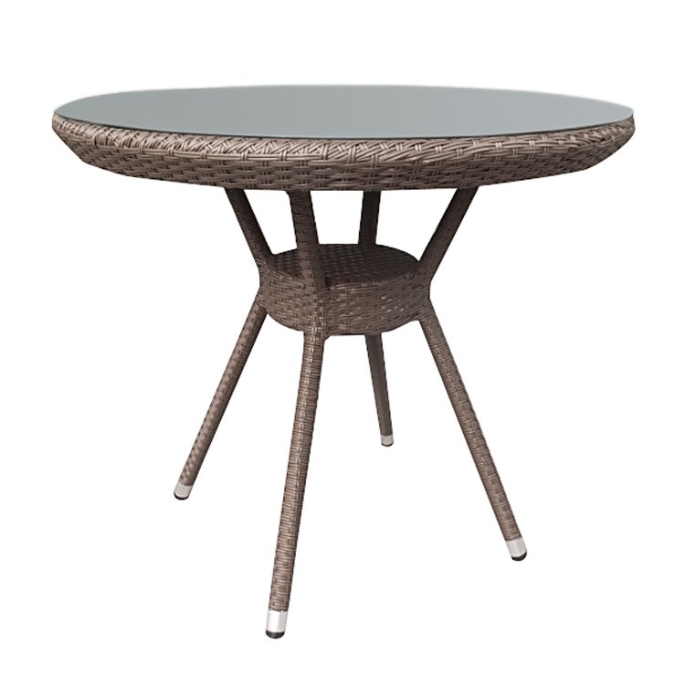 Cheap Brown Patio Wicker 5 Piece Dining Set Furniture Outdoor Garden Bistro Rattan Aluminum Table and 4 Seater Chairs