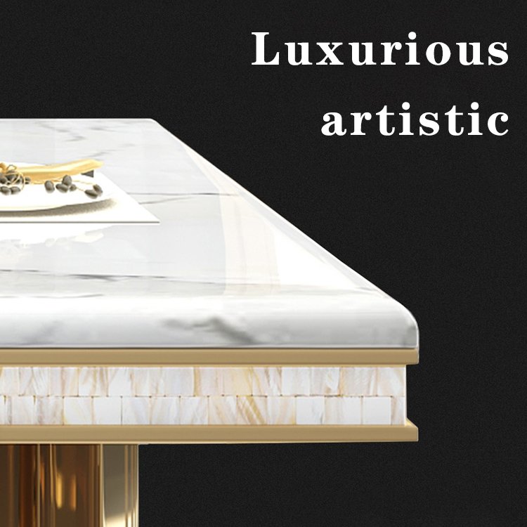 Stainless steel luxurious design marble Dining Table dining room furniture tables dining table set marble and chair