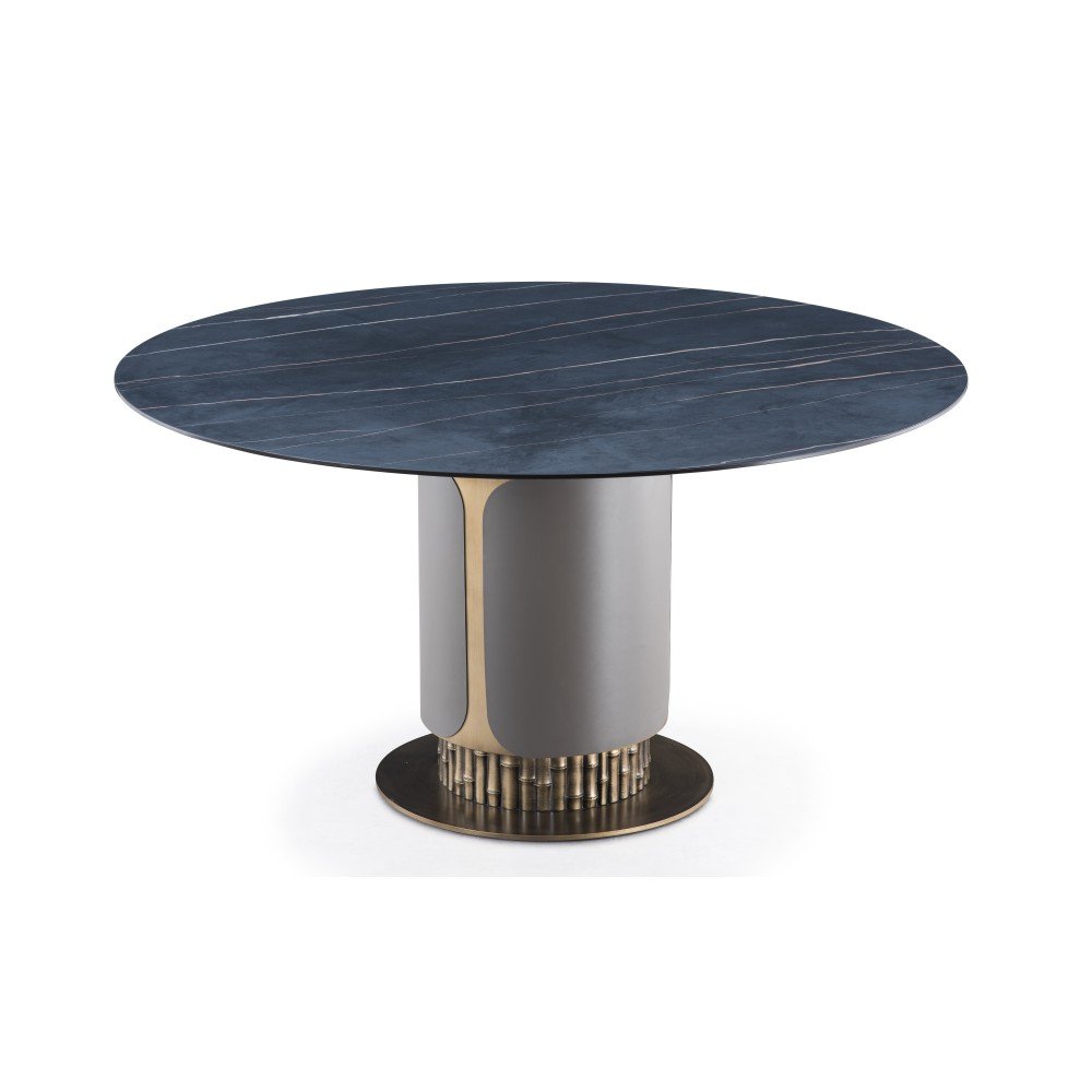 New Modern Luxury Collection Dining Room Furniture Top End Quality Qinggu Copper Round Top Dining Table Furniture