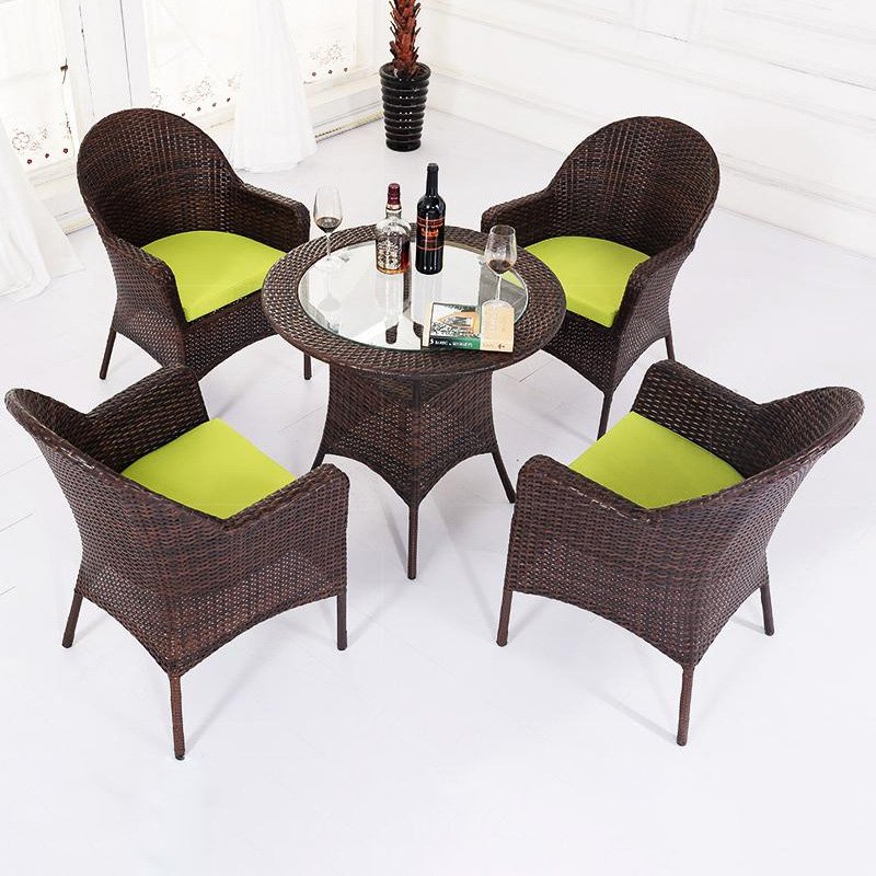 Wholesale outdoor patio furniture set dining table and chairs All Weather Modern Outsides Garden Rattan Wicker Table and Chairs