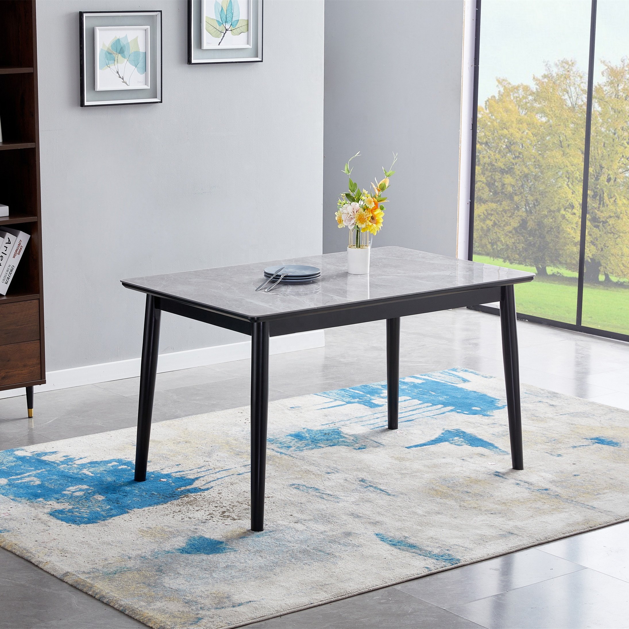 4 Seater Granite Dining Table Restaurant