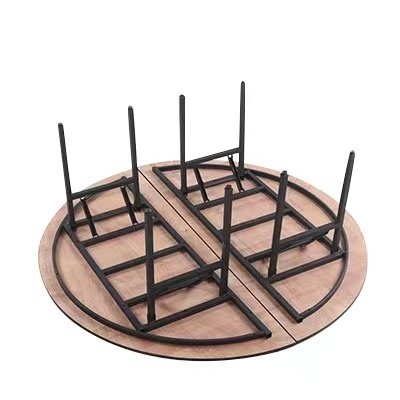 Hotel Wedding Dining Table Round Wooden Plywood Table Top Pvc Soil-Proof Tablecloth Custom Size