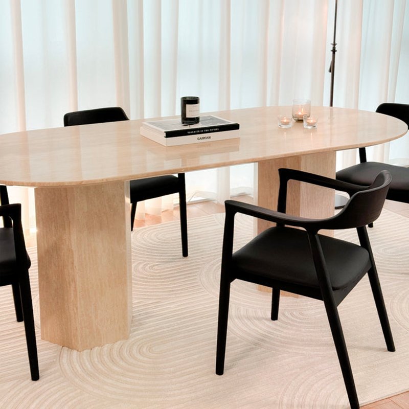 Furniture Factory High Quality Marble Multi Seater Coffee Table Simple Oval Dining Table