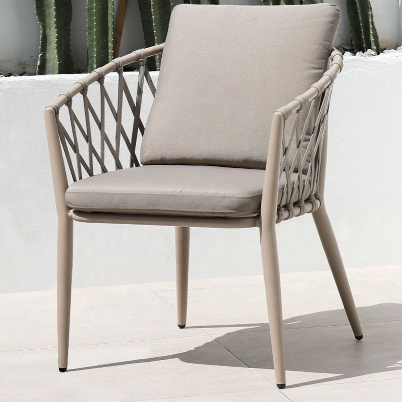 Wholesale Outdoor Luxury Patio Furniture Casual Rattan Rope Garden 4 Seater Aluminium Tables Chairs