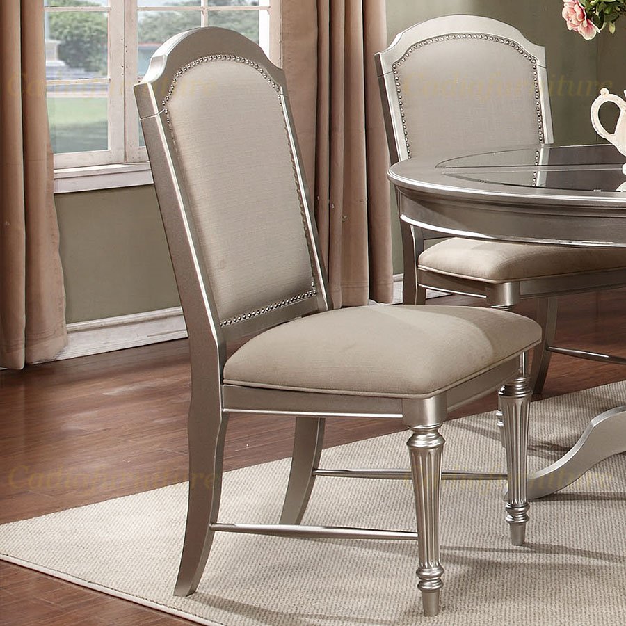 Modern American design gold color paint dining room table with chairs luxury long dining table sets