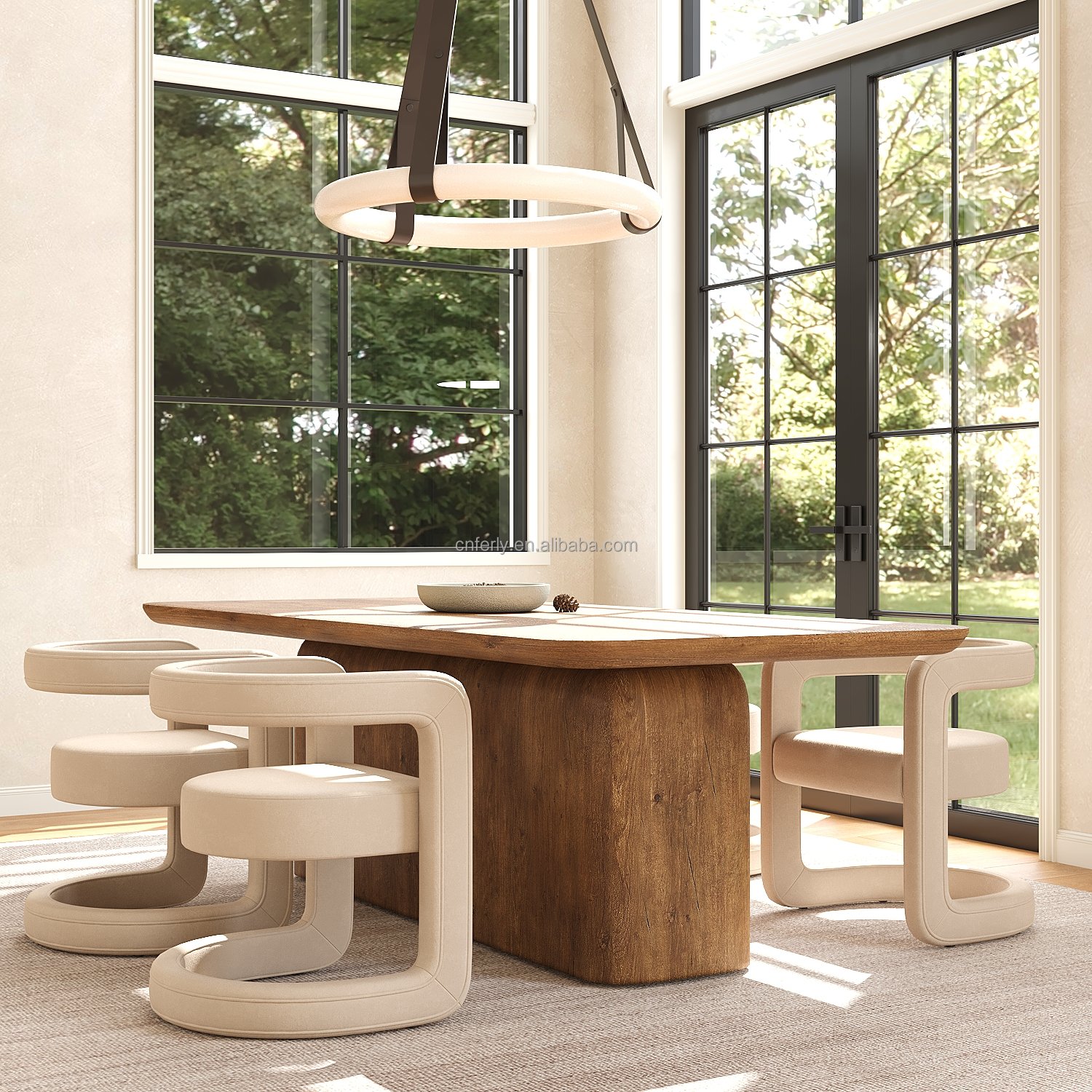 New Arrival Luxury Furniture Dining Tables Rectangular Dining Table Set Wood Oak Solid Wooden Table