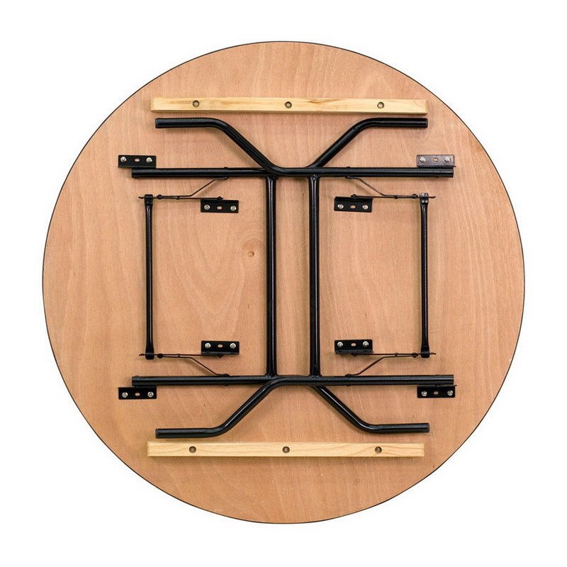Simple Wooden Foldable Round Shape Outdoor Wedding Banquet Hotel Folding Dining Table