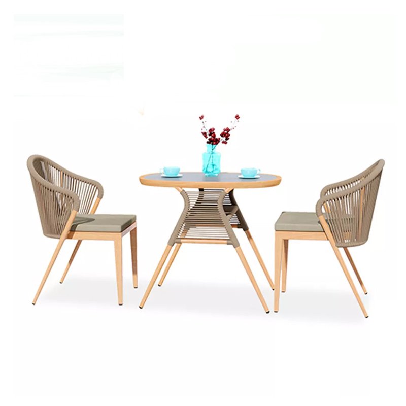 Wholesale Saving Space Balcony Patio Furniture Coffee Table And 2 Chair Sets For Cafe And Restaurants