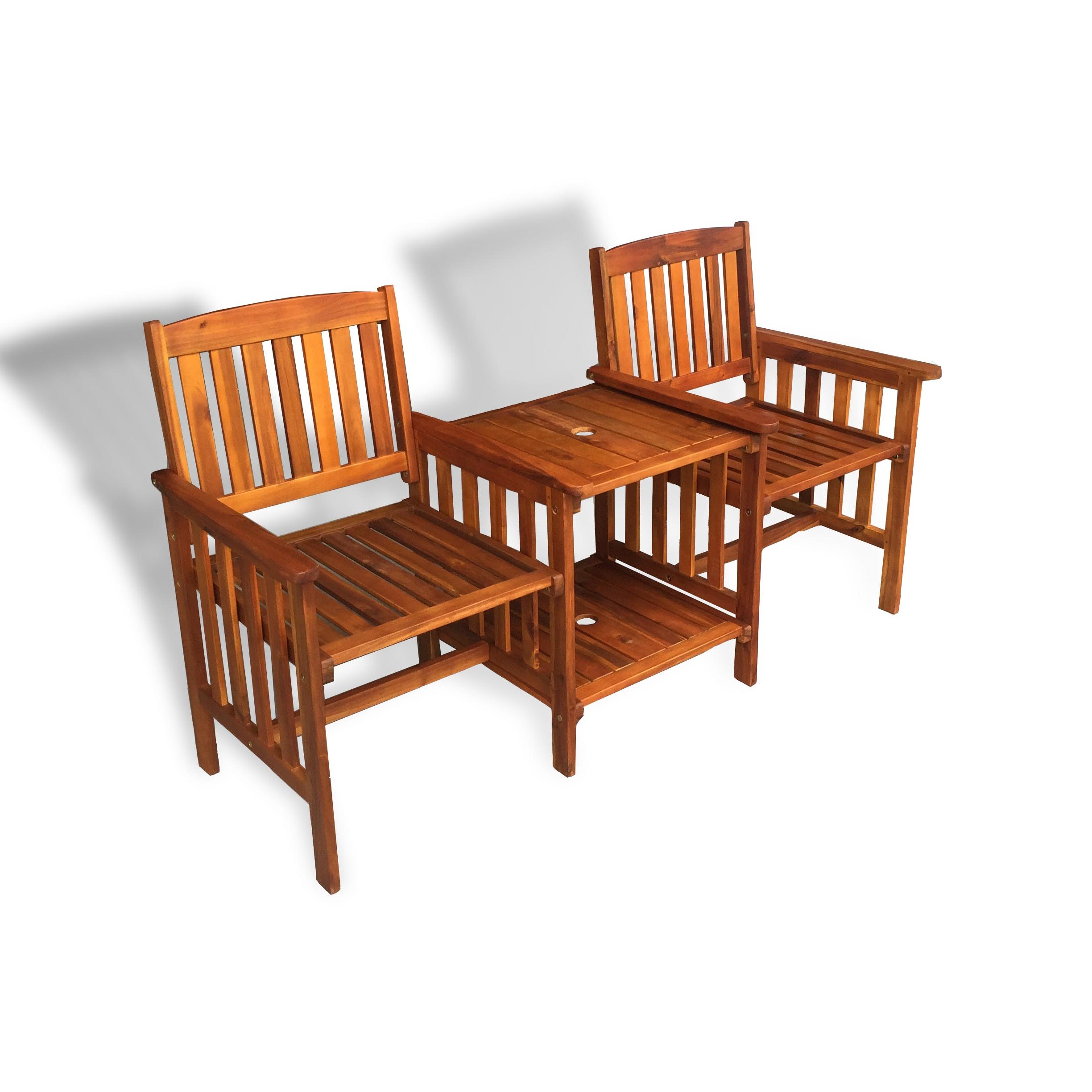 Modern Outdoor Companion Chair and Dining Table Set Teak and Rattan with Aluminum Frame Wicker Fabric Materials for Park Use