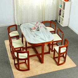 Table and six chairs [Wooden seat board]
