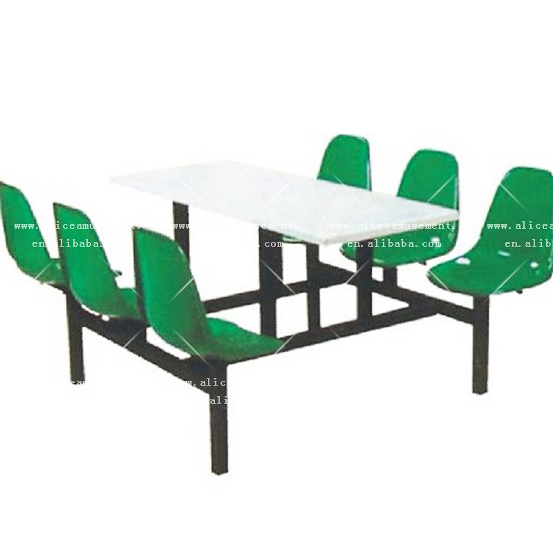 FRP dinning table for six can be used in school canteen and Restaurant dining table set for 6