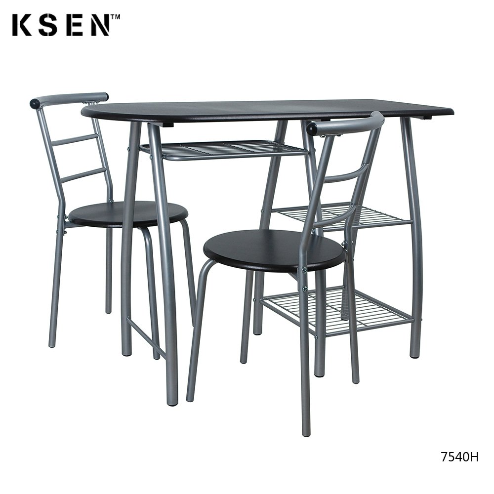 Hot Sale Modern Dining Room Furniture Set Cheap Table and Two Chairs Made of Wood Metal for Home Use Direct Factory Supply