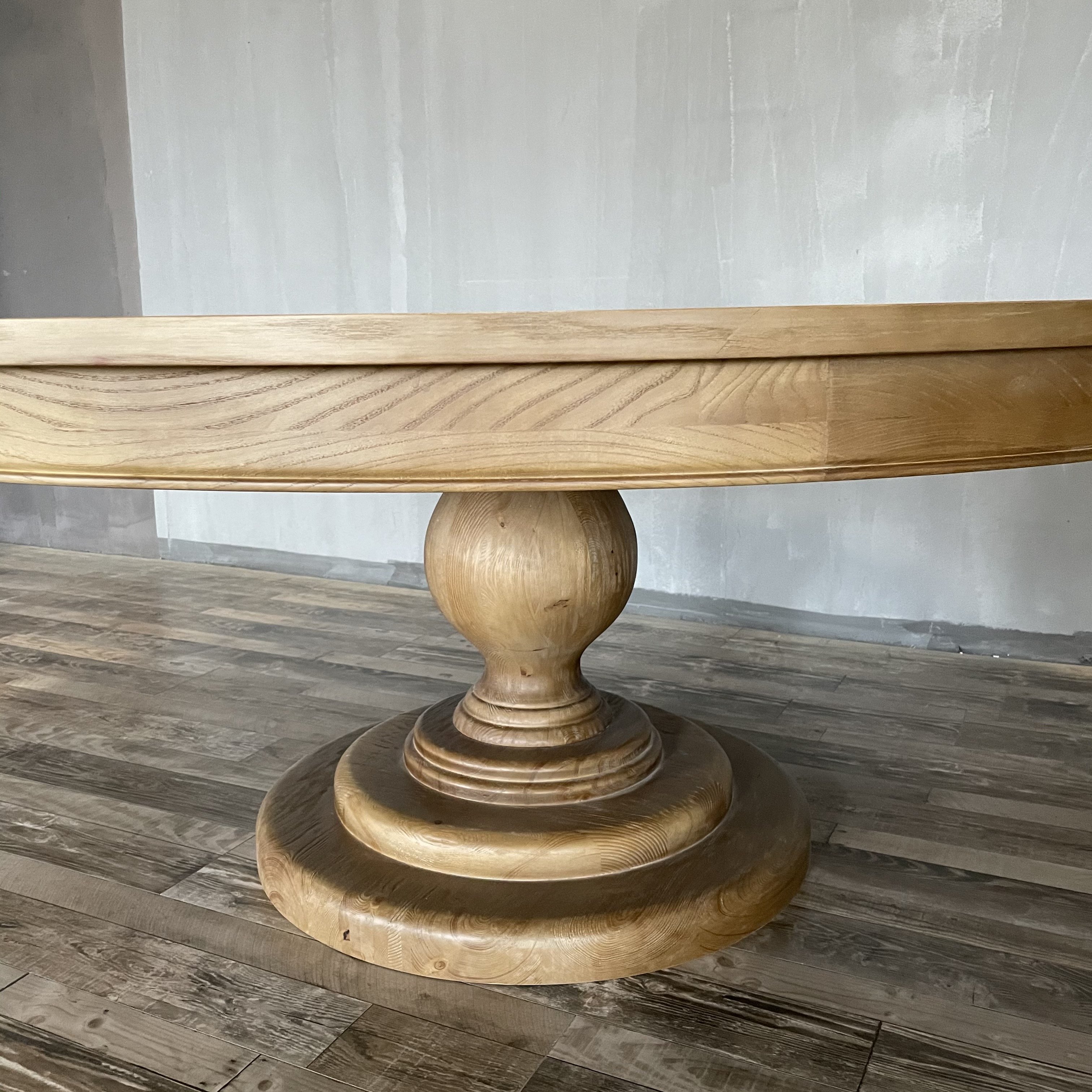 Hot sale event rental farmhouse round oak wood dining tables for events