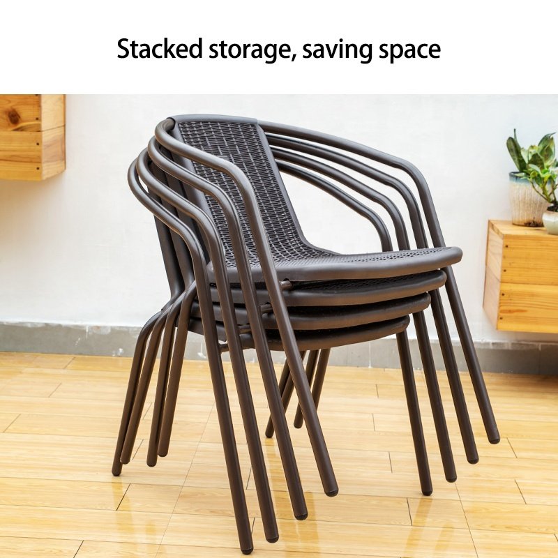 New Patio metal Rectangular Dining Table Outdoor glass tabletop table patio garden Furniture Dining Table And Chairs