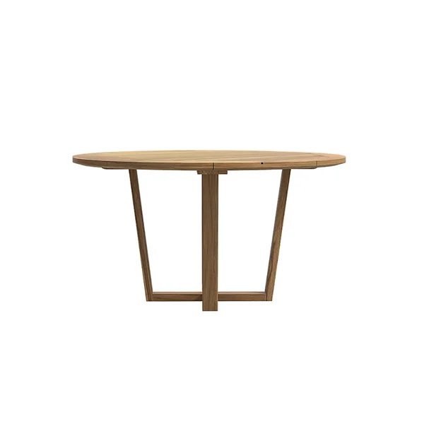 Aland Made of Solid Teak Wood Outdoor Dining Sets Wood Round Dining Table with Natural Finish.