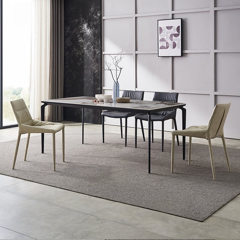 Stone Kitchen 6 Chairs Dining Table For Meals French Light Luxury Home Furniture Dining Set Dining Room Modern European