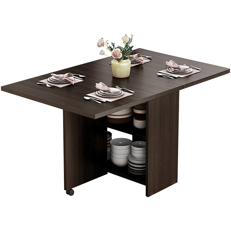 Drop Leaf Dining Table Extending two side tables for 6 people large Mulitifuctional dining table