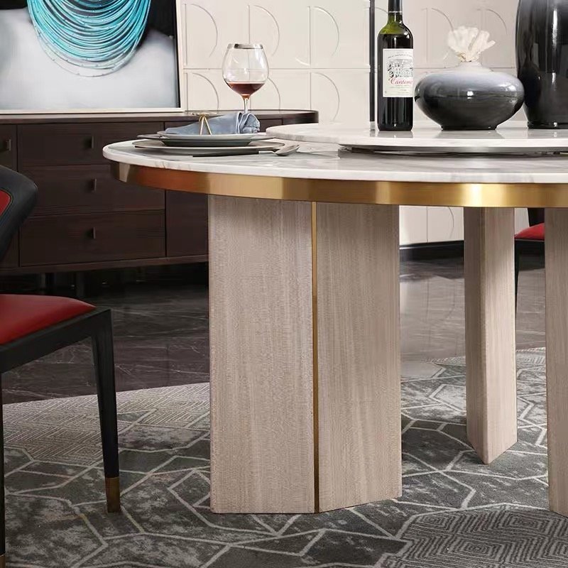 Nordic 6 8 10 Seater Marble Round Dining Table Modern Minimalist Home Round Dinning Table With marble top