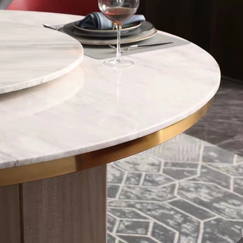 Nordic 6 8 10 Seater Marble Round Dining Table Modern Minimalist Home Round Dinning Table With marble top