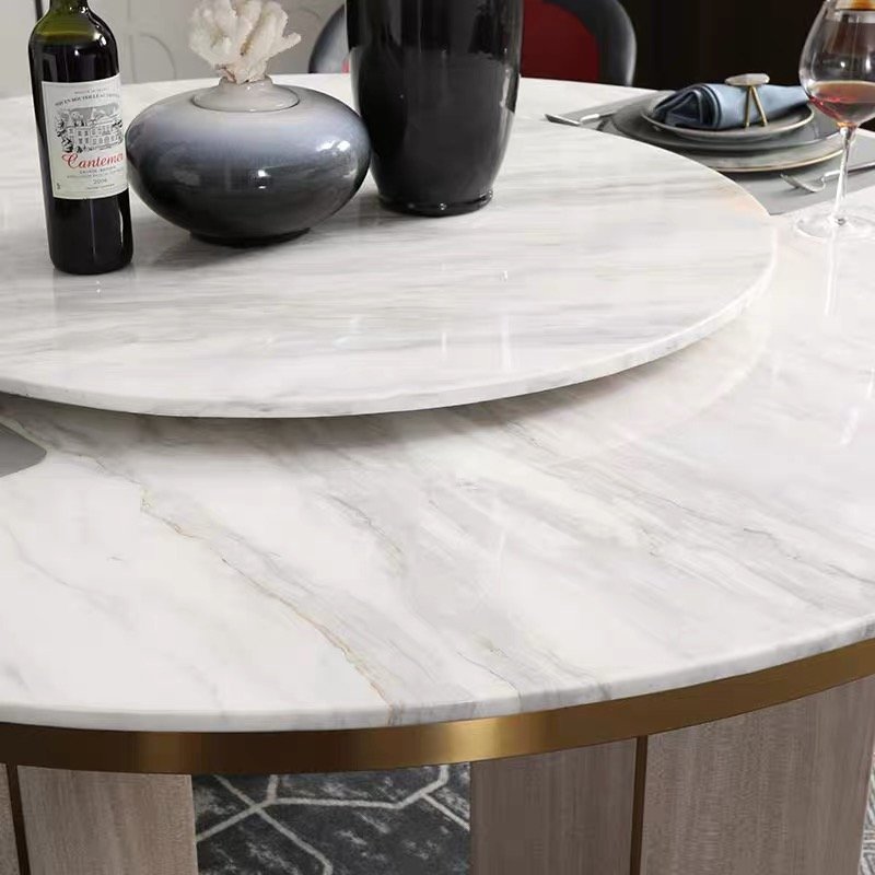 Nordic 6 8 10 Seater Marble Round Dining Table Modern Minimalist Home Round Dinning Table With marble top