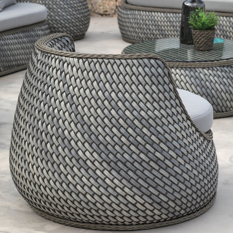 Backyard garden PE rattan furniture hotel patio sofa rattan weaving sofa villa poolside outdoor sofa set