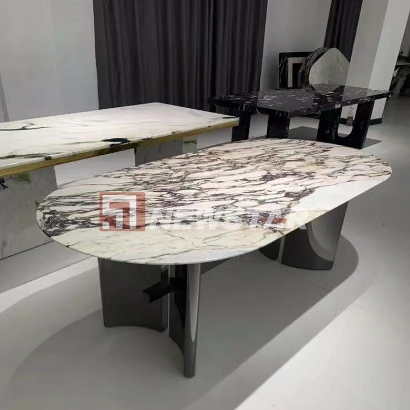 Customized Luxury Stone Dining Table Stone Furniture Dining Table Oval Marble Dining Table