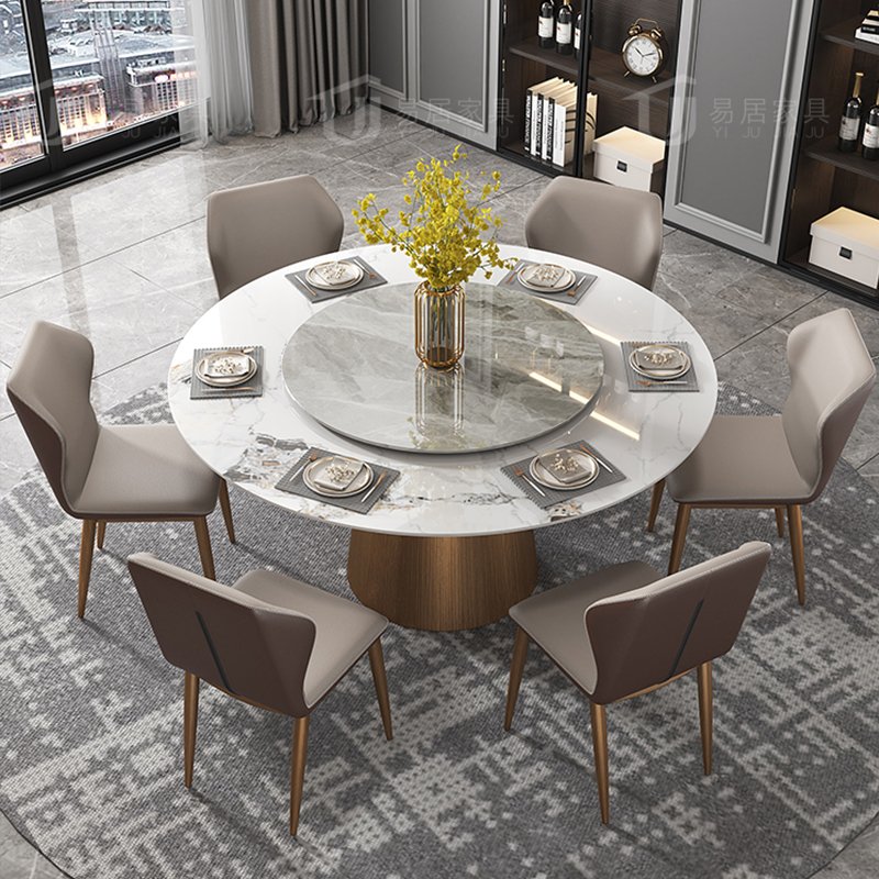 Hotel Suite Dining Furniture Dinning Table Set Dining Room Furniture Modern Table Dining Table And Chair With Lazy Susan
