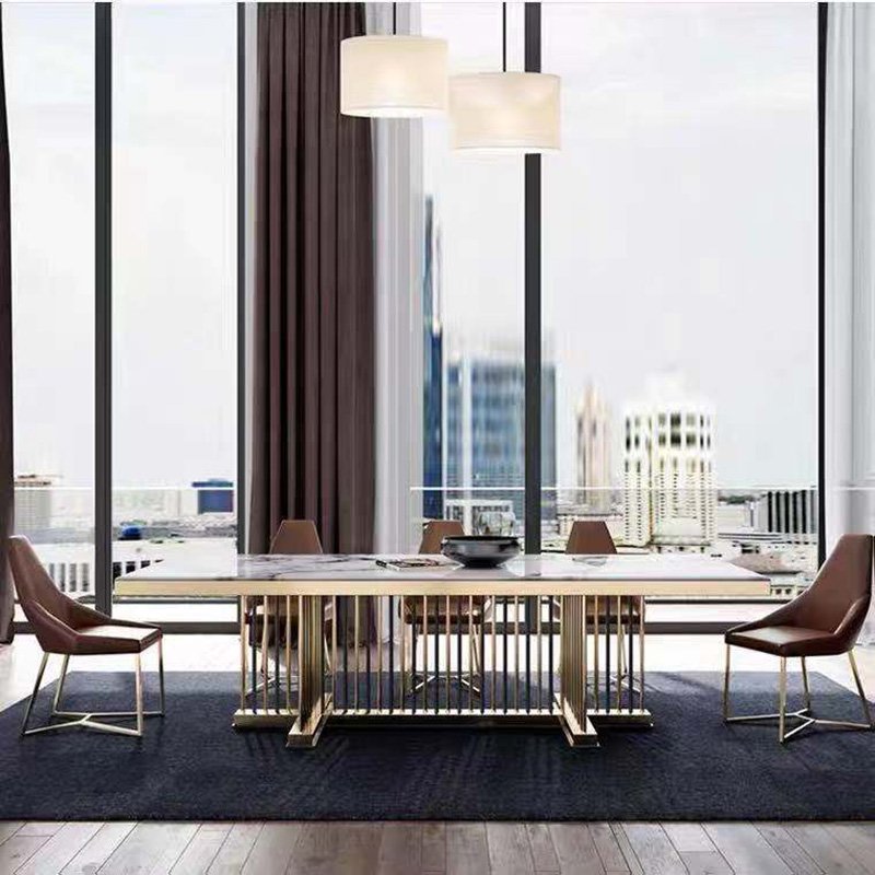 Traditional Luxury Marble 8 Seater Chairs and Tables for Dinning Table Set Home Furniture 1 Piece Dining Table Dining Room