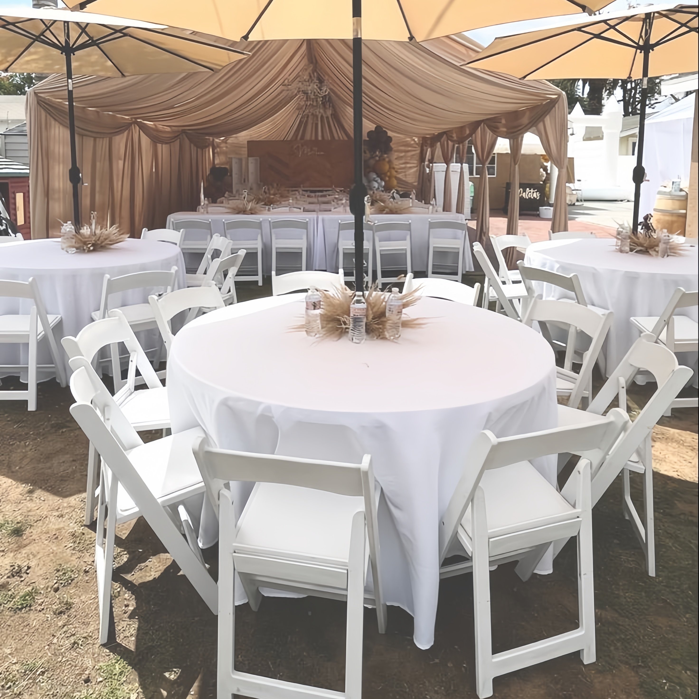 48 inch fold in half durable camping portable white plastic folding round tables for outdoor rental party wedding events