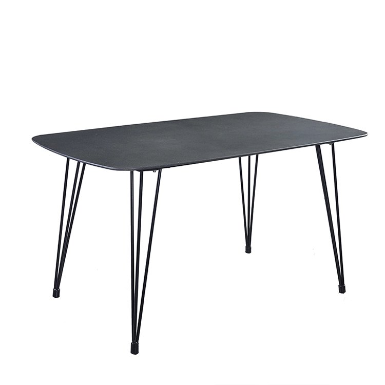 High Quality Furniture Glass Temper Dining Table Home Furniture Top Fire Stone Surface Marble Living Room Modern Kitchen Black