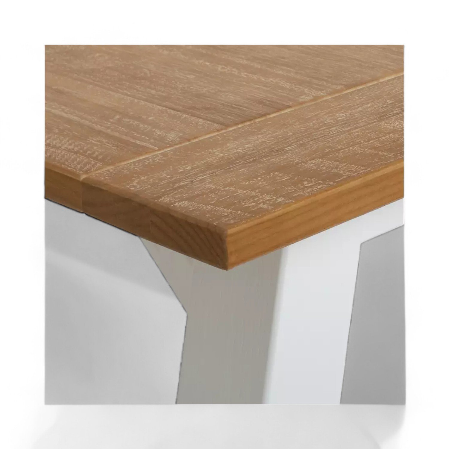 Solid Wood Trestle Dining Table Bench Set 6 French Restaurant Booth Seating-Classic White Furniture Hotels Kitchens Coffee Shops