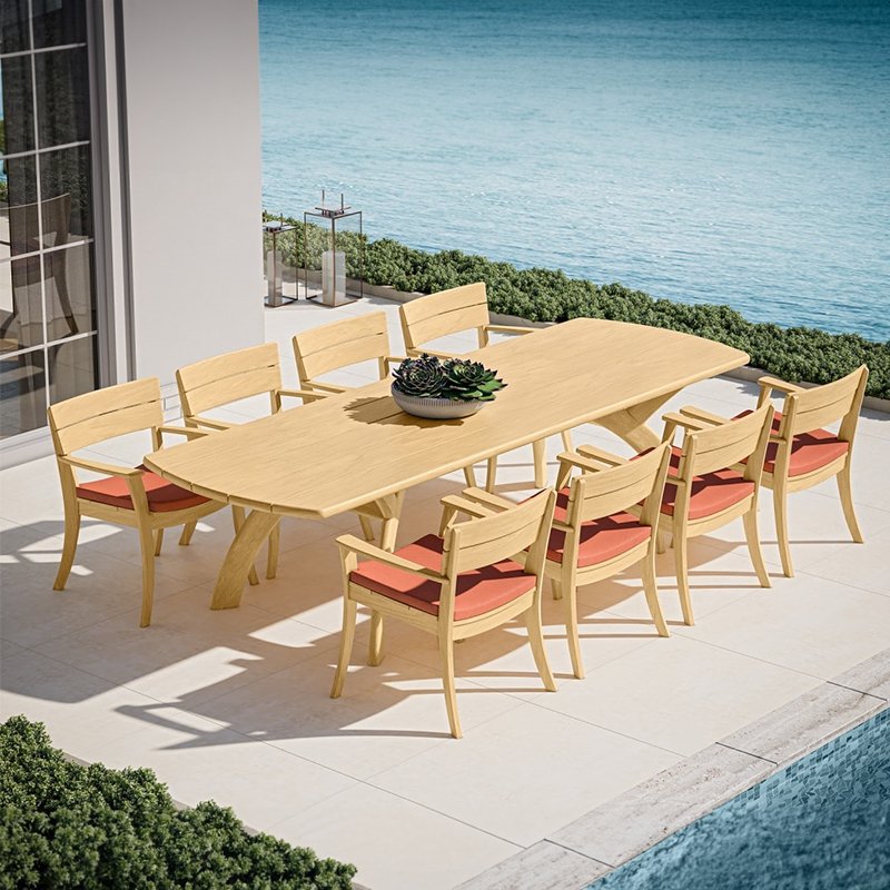outdoor teak wood patio furniture outdoor teak dining table and chair hotel terrace dining set teak garden set