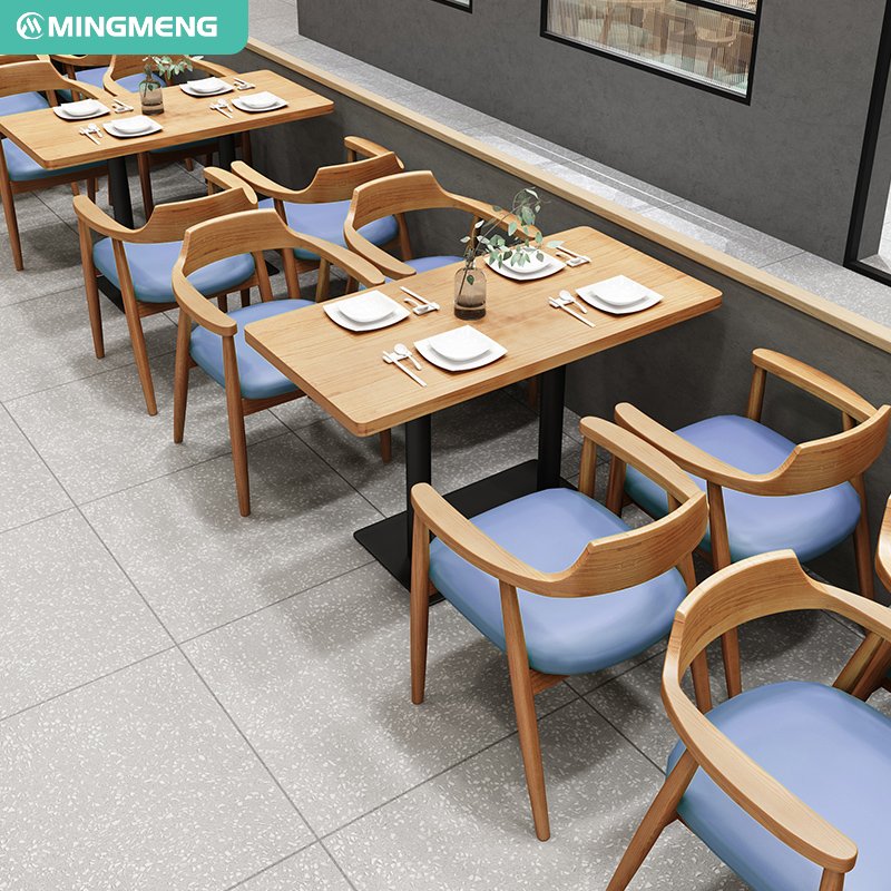 Modern Wood Restaurant Furniture Sets Coffee Shop Style Chair Table for Dining for Hotels and Cafes