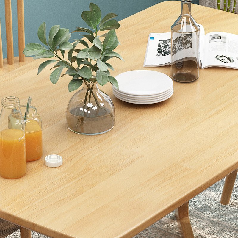 Nordic minimalist cafe leisure negotiation table modern commercial rectangular household solid wood dining table