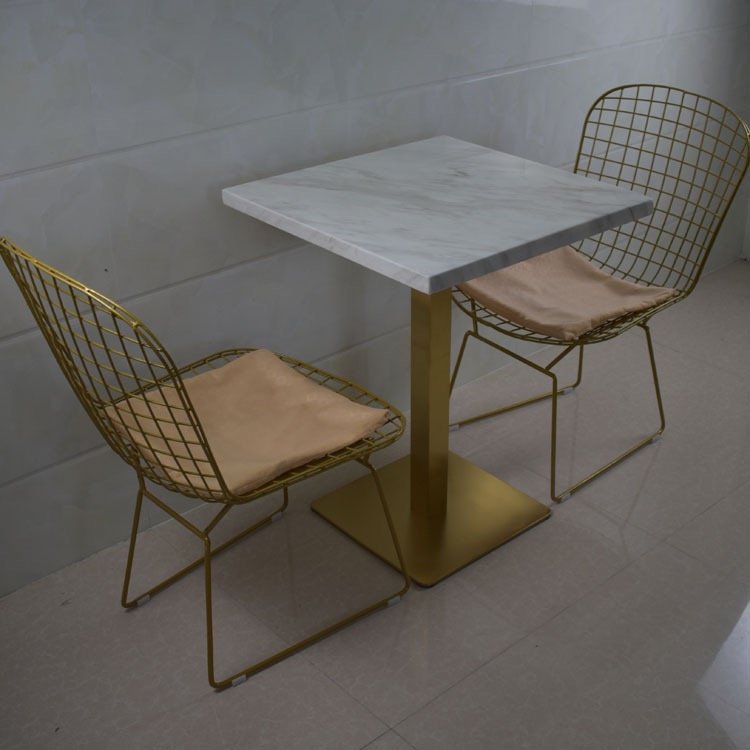 White Table Top and Black Metal Base Extendable Dining Table Mechanism for 2 Seaters