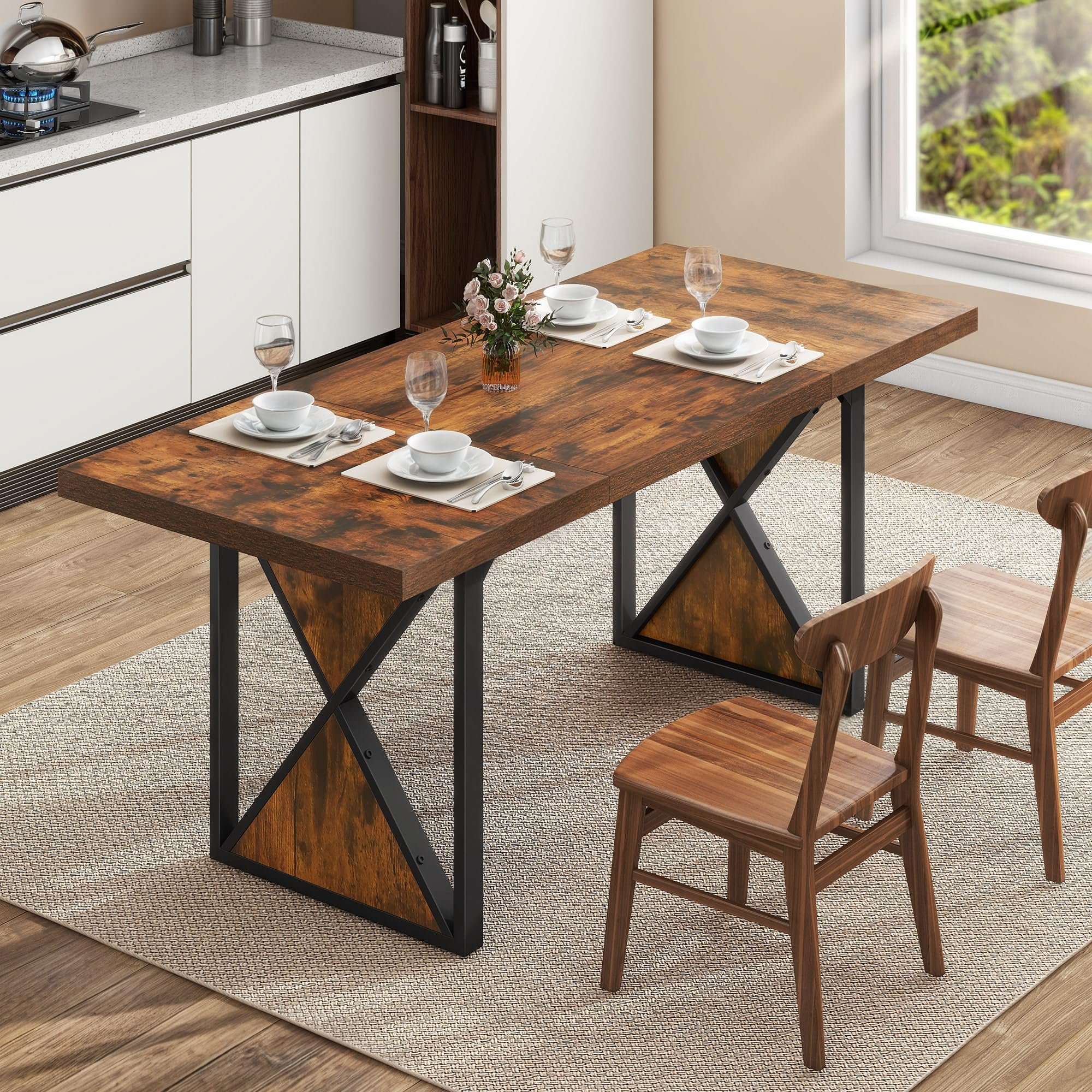 dining room table wood full nordic foldable dining table modern luxury wood extendable dining table set