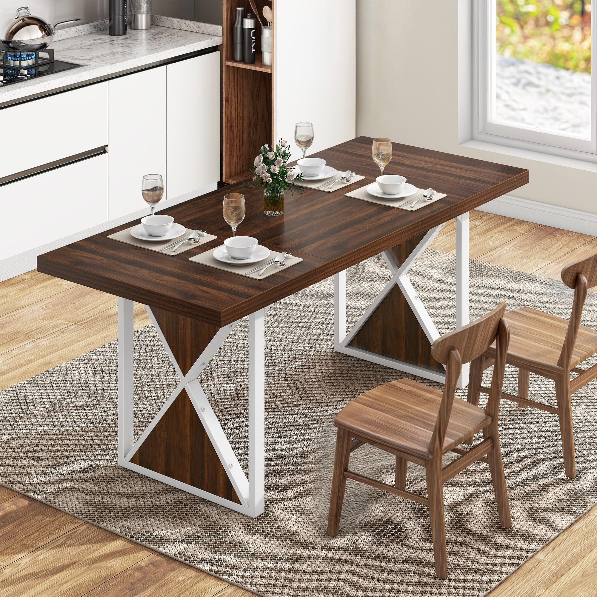 dining room table wood full nordic foldable dining table modern luxury wood extendable dining table set