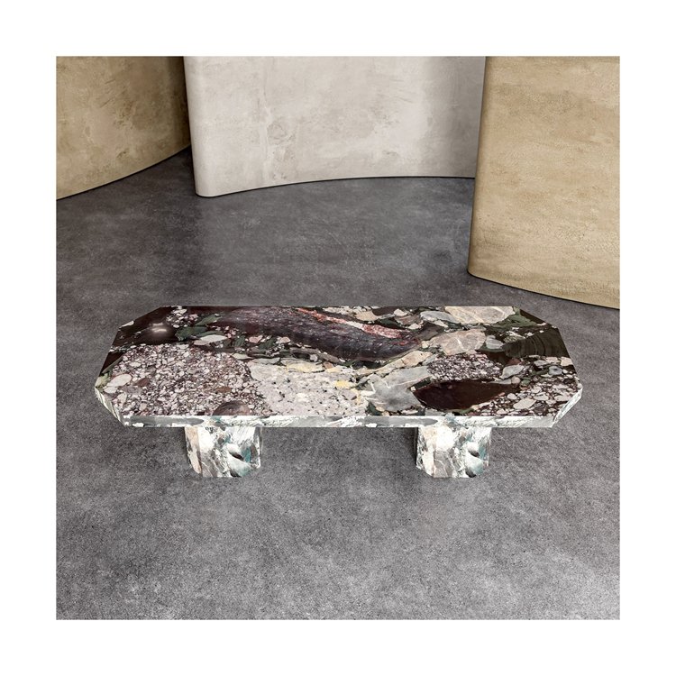 Newstar Modern Polished Four Seasons Travertine Marble Dinning Table Set Dinner Desk for Dining Room Furniture